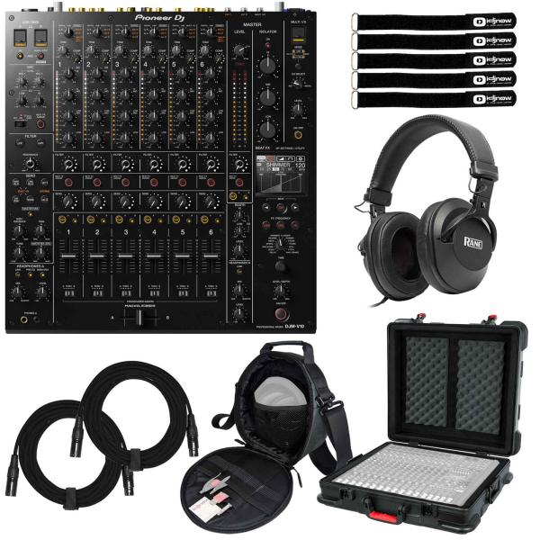 Pioneer DJ DJM-V10 6 Channel Mixer with Studio Monitoring Headphones