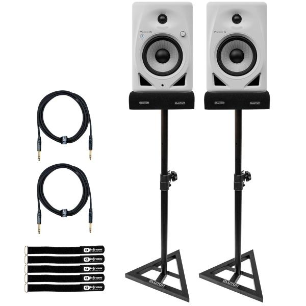 Pioneer DJ DM-50D-BT-W White Monitors with Stands | IDJNOW