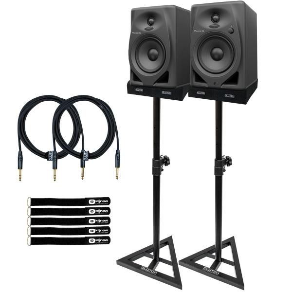 Pioneer DJ DM-50D/CMXEG Black Monitors with Stands | IDJNOW