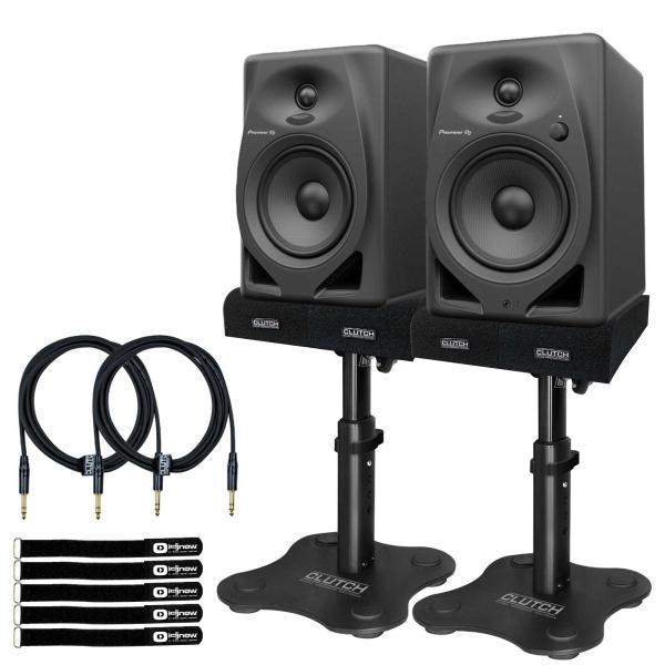 Pioneer DJ DM-50D Black Monitors with Desk Stands | IDJNOW