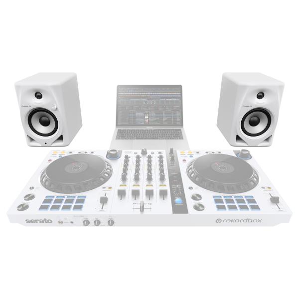 Pioneer DJ DM-50D White Monitors with Desk Stands | IDJNOW