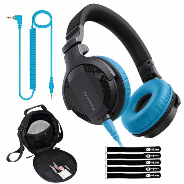 Pioneer DJ HDJ-CUE1 DJ Headphones with Blue Ear Pad Accessories