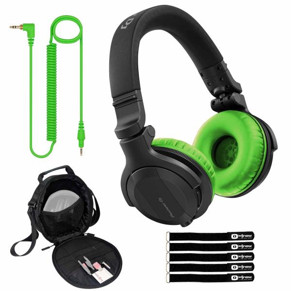 Pioneer DJ HDJ-CUE1BT Black Headphones with Green | IDJNOW