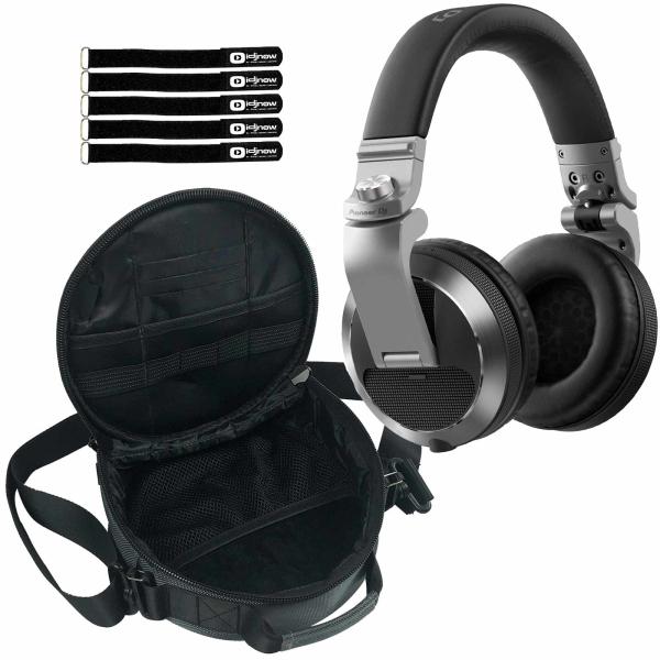 Pioneer DJ HDJ-X7 Over-Ear Silver DJ headphones with Gear Bag Package
