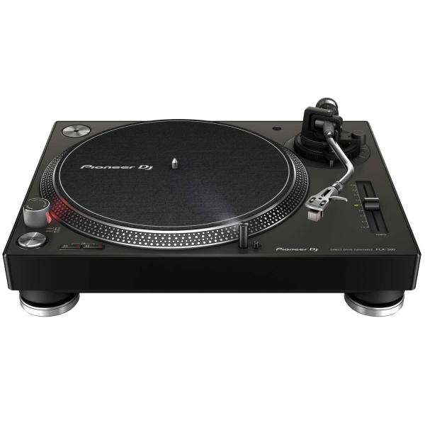 Pioneer PLX-500 High-torque direct drive turntable (black) front angle
