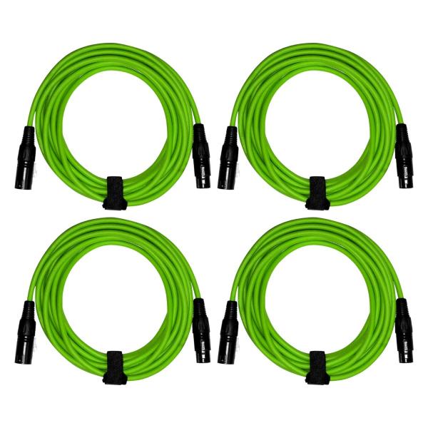 (4) Clutch 20' Green Sure-Fit XLR Speaker Cables | IDJNOW
