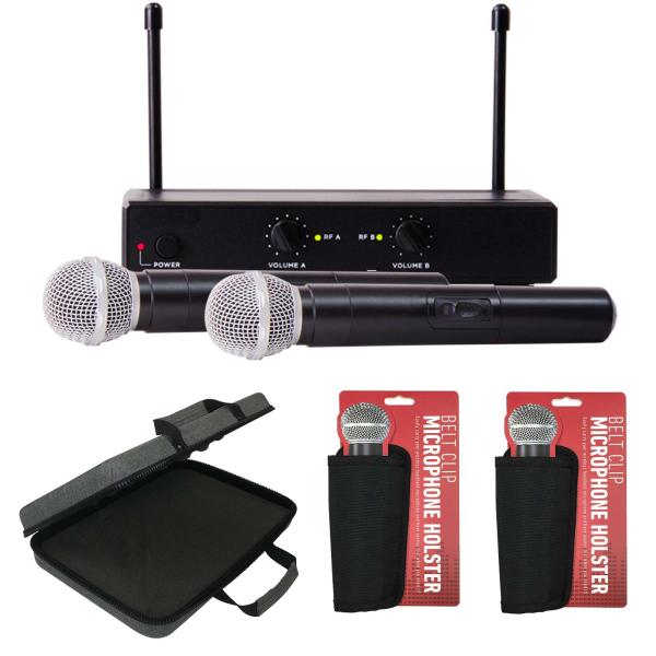 Professional Wireless 2 Channel Mic System with Case | IDJNOW
