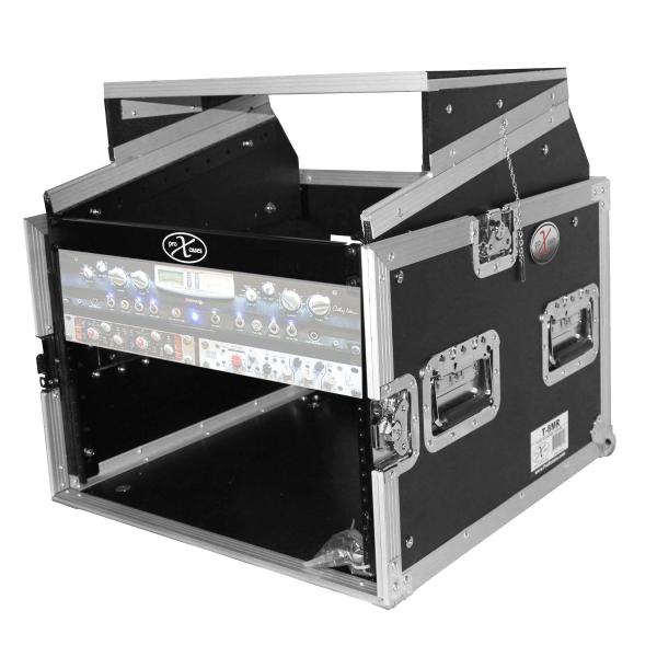 ProX T-8MRLT Flight Case DJ Combo 8U Rack x 10U Top Mixer with Shelf