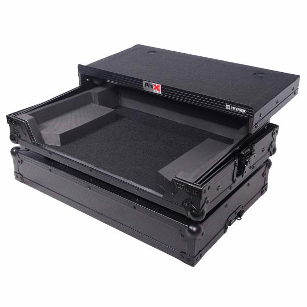 ProX X-DDJFLX4 LTBL Black Finish Case for DDJ-400/DDJ-SB3 with Shelf