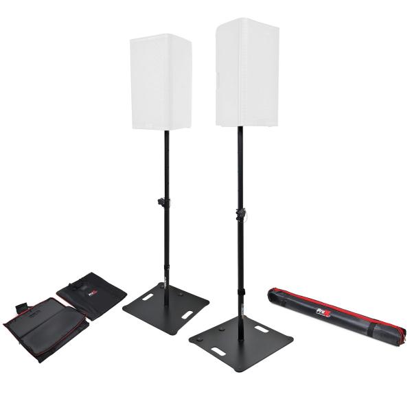 ProX X-POLARIS-BL X2 Set of Speaker Stands with Carry Bag in Black