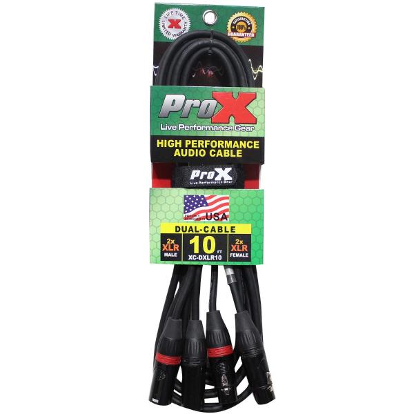 Prox Cable ProX XC-DXLR10 10FT Balanced Dual XLR Audio Cable | IDJNOW