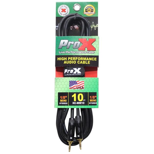 ProX XC-MM10 10FT Balanced TRS-M Mini 1/8" to TRS-M Mini 1/8" Cable