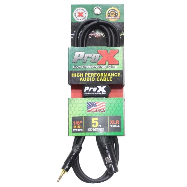 Prox Cable ProX XC-MXF05 5FT TRS-M Mini to XLR3-F Audio Cable | IDJNOW