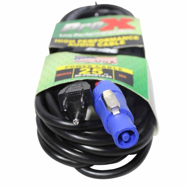 ProX XC-PWCE14-25 25FT PowerCON Blue to Edison 110V Male High