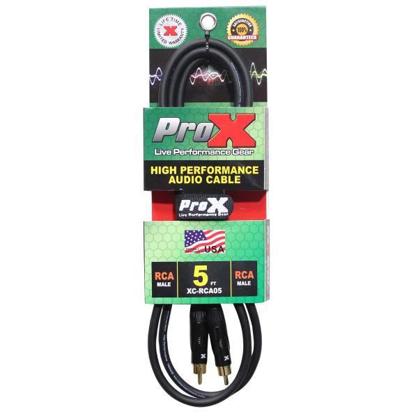 ProX XC-RCA05 5FT RCA to RCA High Performance Audio Cable