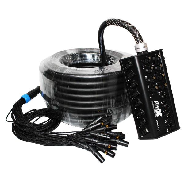 ProX XC-SB244XLR100 100' Stage Box Snake 24 XLR-F Input 4 XLR-M Return
