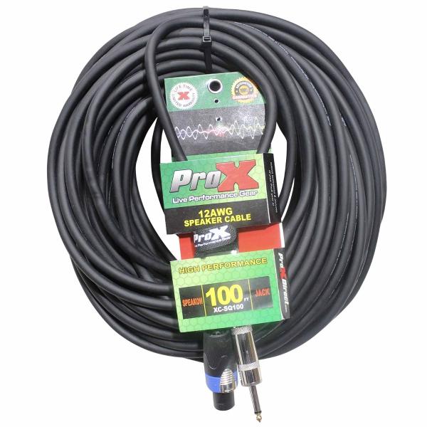 ProX XC-SQ100 100FT SpeakOn to 1/4" TS-M 12 AWG Speaker Cable