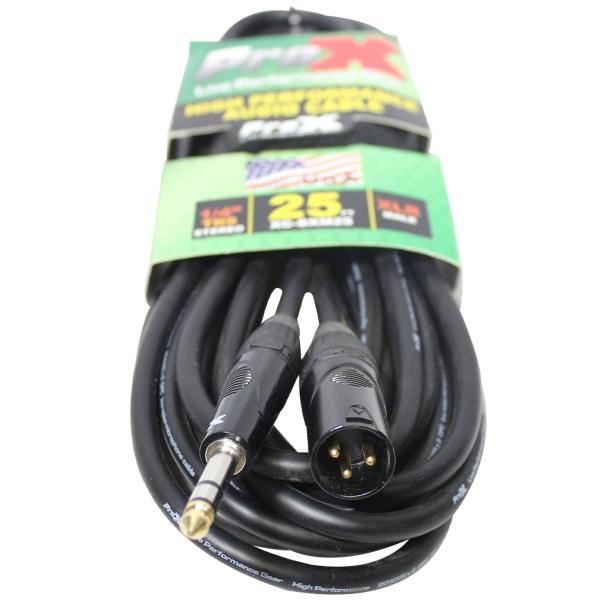 ProX 25FT Balanced XLR-M to 1/4 TRS-M Cable | IDJNOW
