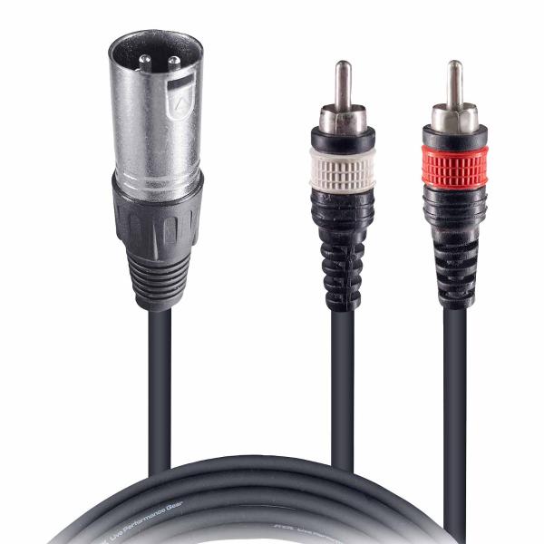 ProX XC-XMYRCA03 3FT XLR-M to Dual RCA High Performance Audio Y Cable