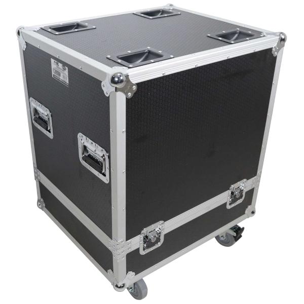 ProX XS-252521SPW Subwoofer Speaker Flight Case with Casters Closed Angle 1