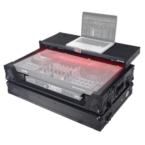 ProX XS-DDJFLX10WLTBLLED Road Case for DDJ-FLX10 with LED - Black Angle 4