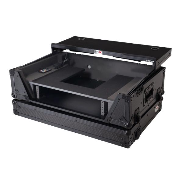 ProX XS-U2915WLTBL 2U LED Flight Case with Shelf - Black
