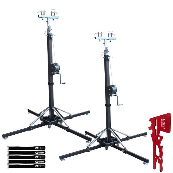 2) 18FT Lighting Crank Truss Stands & T-Adapters | IDJNOW 2) 18FT Lighting Crank Truss Stands & T-Adapters | IDJNOW