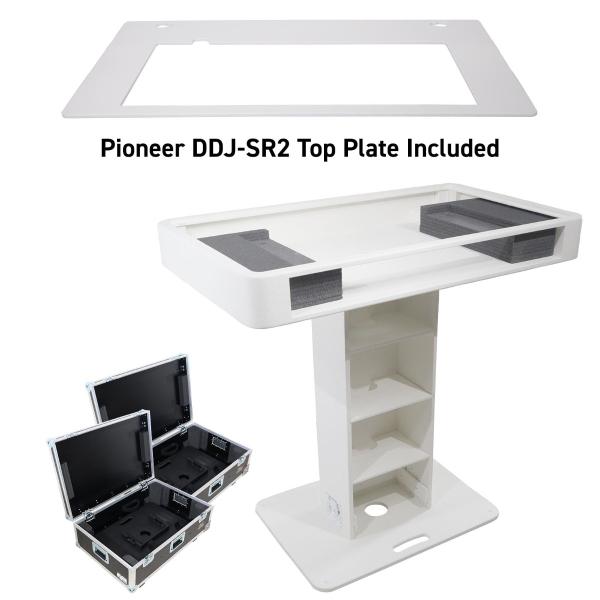ProX XZF-DJCT W CASE White Stand with DDJSR2 Plate | IDJNOW