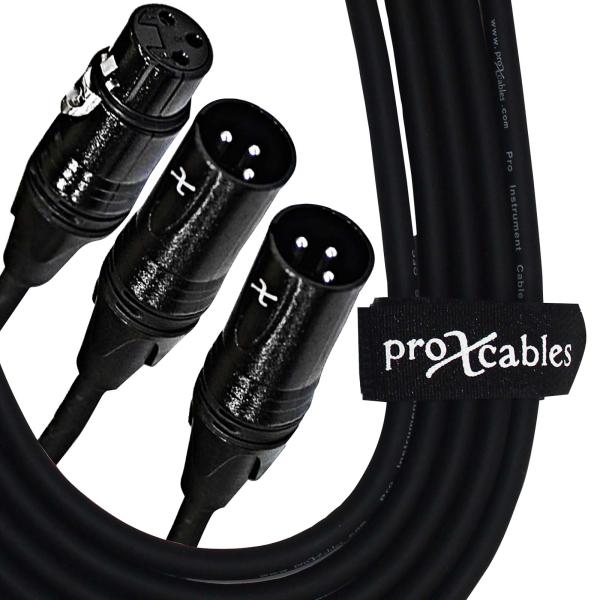 ProX 6" XLR-F to Dual XLR-M High Performance Audio Y Cable [XC-YXF] Close Up 3