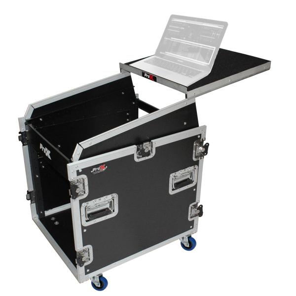 ProX 12U Rack x 13U Top Mixer DJ Combo Flight Case w Laptop Shelf & Casters [T-12MRSS13ULT]