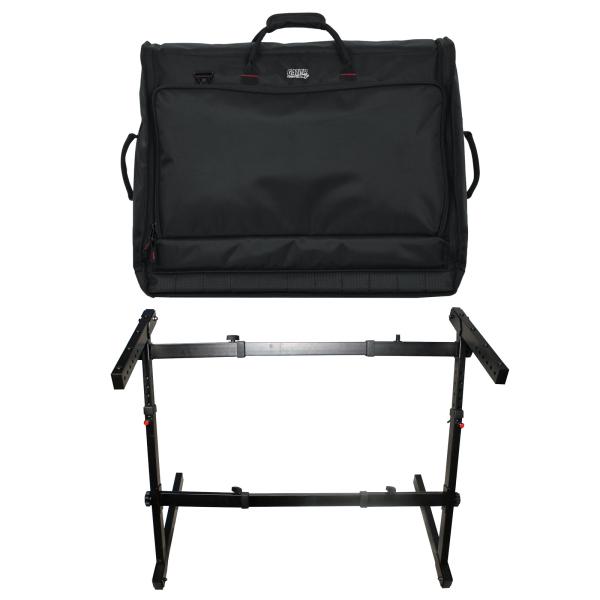 ProX X-ZSTN Fold-able Adjustable Z-Stand with Gator Cases G-MIXERBAG-2621 Padded Nylon Carry Bag Package