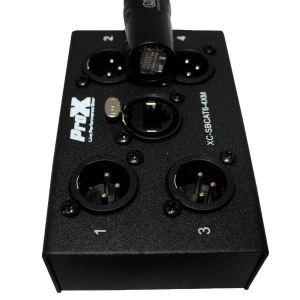 2) ProX 4 Channel Cat6 Snake Boxes with 50FT Cable | IDJNOW