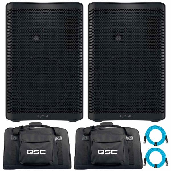 QSC CP8 パワードスピーカー 2台セット＋純正ソフトケース付 2) QSC CP8 8