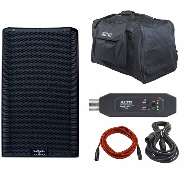 QSC K12.2 12" Two-Way Powered Speaker with Tote & Receiver Package