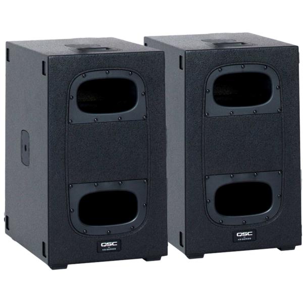 QSC KS112 12" 2000W Ultra Compact Powered Subwoofers Dual Package