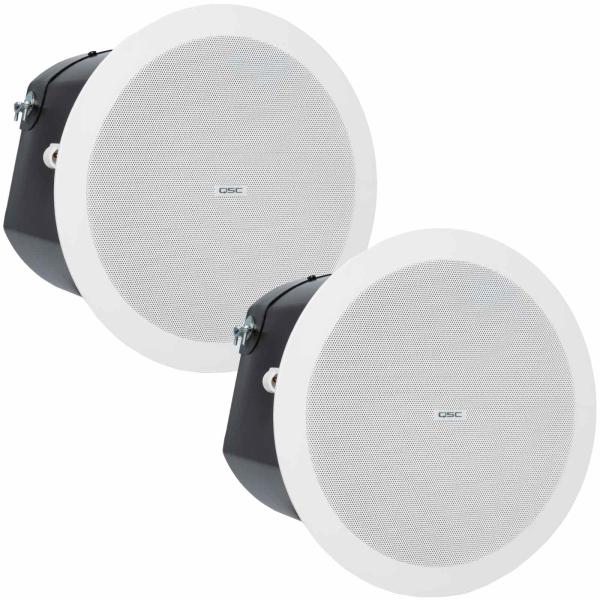QSC AD-C6T-WH AcousticDesign 6.5 Inch Two-Way 135° Conical DMT Ceiling Speaker in White (sold in pairs)