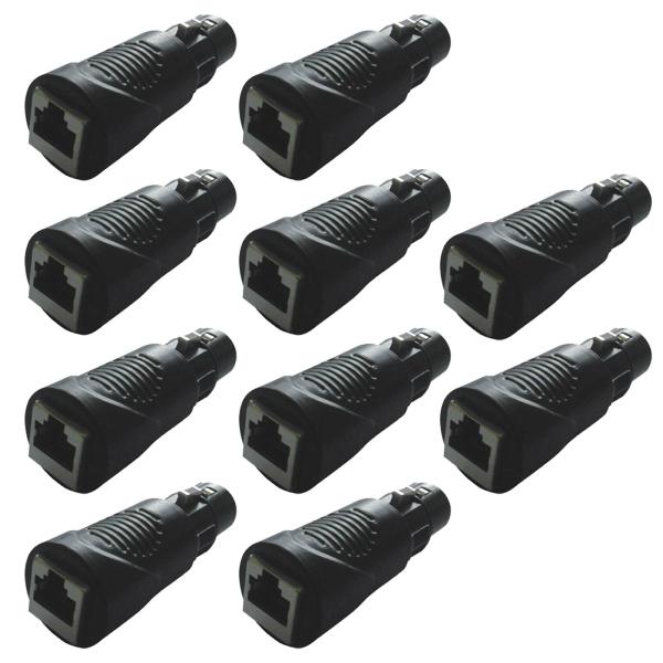 (10) ProX RJ45 to 3PIN Female DMX Connectors [XC-RJ45XF3]