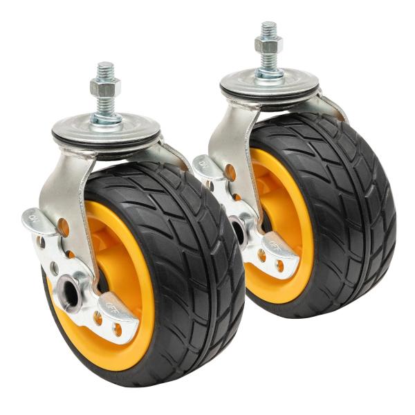 Rock N Roller RCSTR6X3 6 x 3" Ground Glider Casters with Brakes 2-Pack