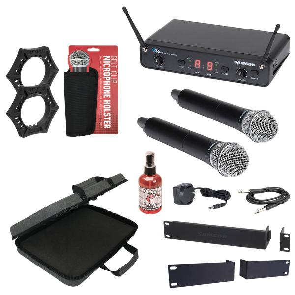 Samson Concert 288 Handheld Dual Wireless System + Travel Case + Santizer