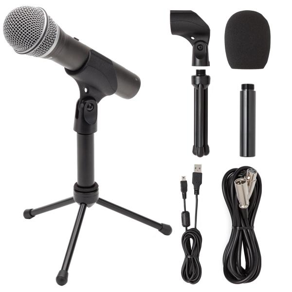 Samson Q2U Recording and Podcasting Pack with USB/XLR Dynamic Microphone and Accessories