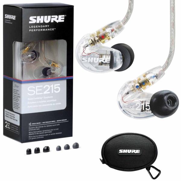 Shure SE215-CL Sound Isolating In-Ear Earphones in Clear