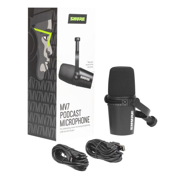 Shure MV7 Podcast Microphone in Black