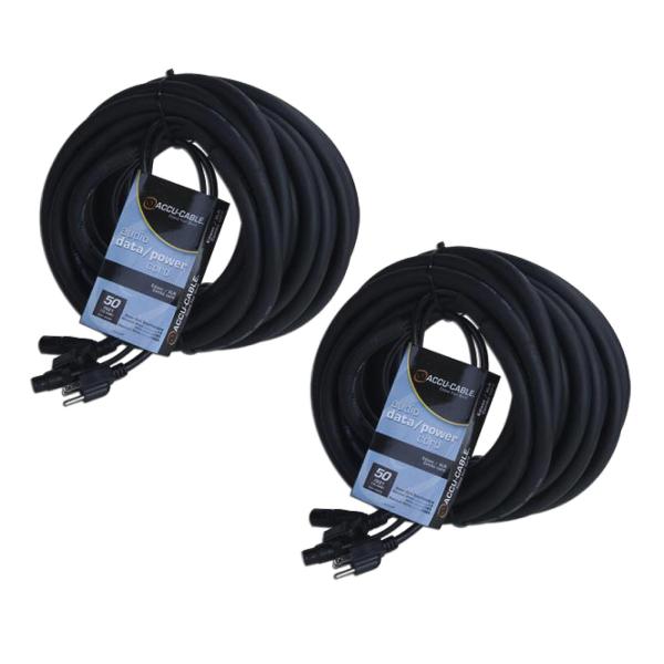 (2) American Audio SKAC50 50FT XLR/IEC Combo Cables