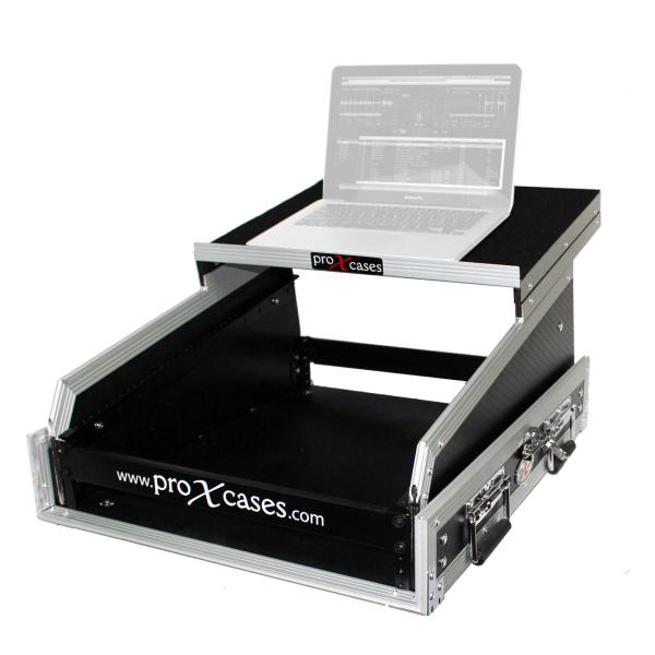 ProX T-2MRSS13ULT 2U Rack x 13U Top Mixer DJ Combo Flight Case w Laptop Shelf Angle