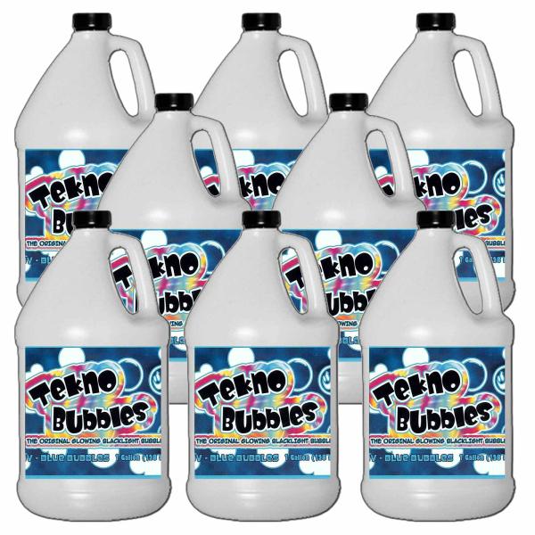 Froggy’s Fog TB-BL-1G Tekno Bubbles - Blue UV Blacklight Reactive Bubble Machine Fluid - 8 Gallons