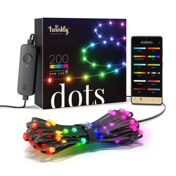 Twinkly TWD200STP-BUS 32.8 FT 200L RGB Dots Strip Light (Black Wire) Main