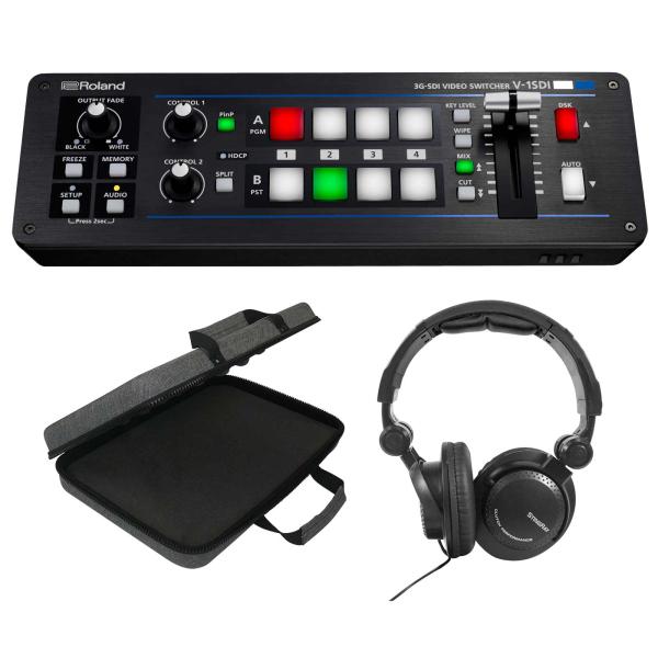 Roland V-1SDI 3G-SDI Switcher with Headphones Main Package View