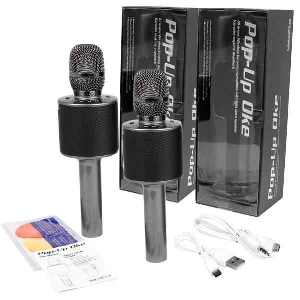 VocoPro Pop-Up Oke All-In-One Wireless Karaoke Microphone with Light Show Speaker
