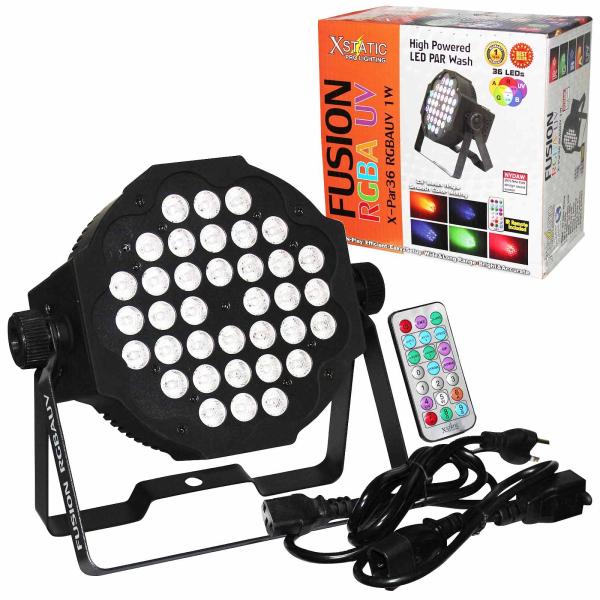 Xstatic X-PAR36RGBAUV-1W IRC Fusion RGBA UV Par 36x 1W LED Slim Par (Black Housing)