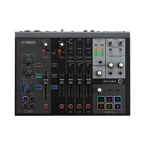 Yamaha Pro Audio AG08 Black Live Streaming Mixer | IDJNOW